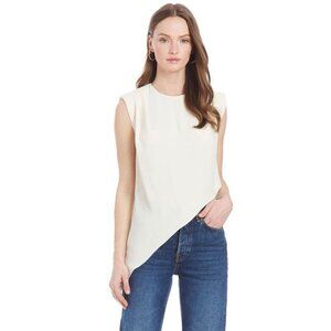 Amanda Uprichard Blouse High Low White Ivory Sleeveless Top Size Small